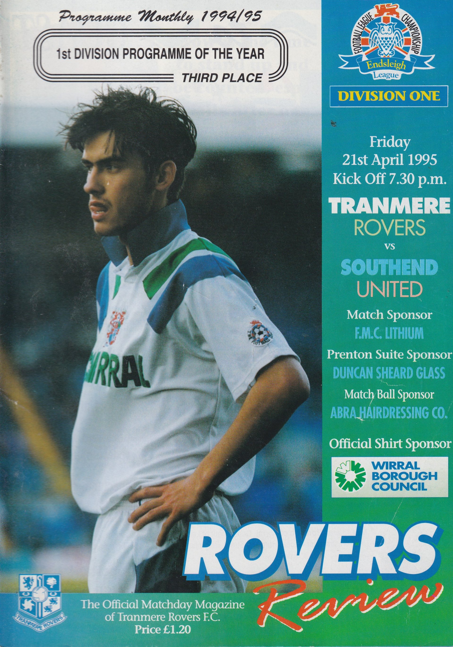 Tranmere Rovers v Southend United match programme